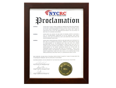 表彰：尚德信公司与纽约市区域中心紧密合作，为纽约市经济发展作出了重要贡献